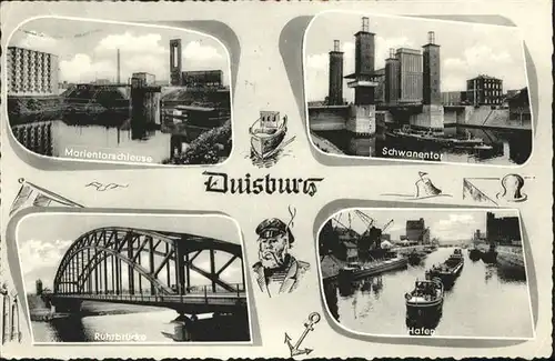 Duisburg Ruhr Duisburg Marientorschleuse Schwanentor Ruhrbruecke Hafen x / Duisburg /Duisburg Stadtkreis