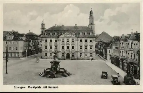 Erlangen Marktplatz Rathaus Brunnen