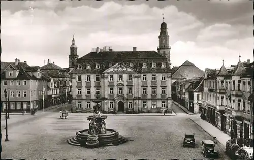 Erlangen Marktplatz Rathaus  Brunnen