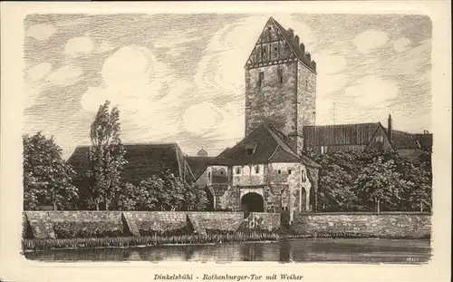 Dinkelsbuehl Rothenburgertor Weiher