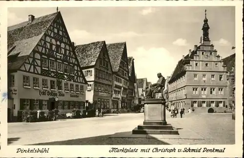 Dinkelsbuehl Marktplatz Christoph von Schmid Denkmal