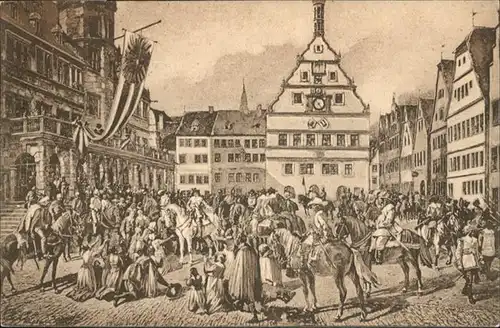 Rothenburg Tauber Einzug Tillys nach dem Originalgemaelde von F. Birkmeyer