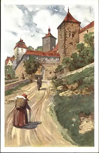 Rothenburg Tauber Kobolzellertor Kuenstler K. Mutter