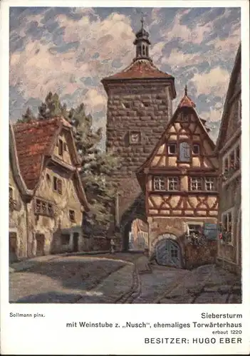 Rothenburg Tauber Siebersturm Kuenstler Paul Sollmann