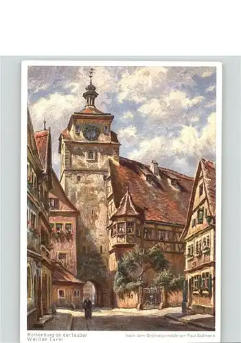 Rothenburg Tauber Weisser Turm Kuenstler Paul Sollmann