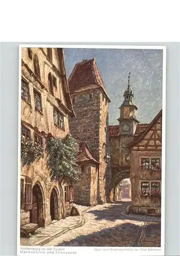 Rothenburg Tauber Markusturm Fronveste Kuenstler Paul Sollmann