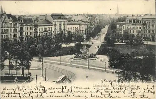 Berlin Luetzowplatz Herkulesbrunnen Strassenbahn 