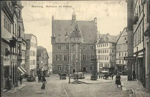 Marburg Marktplatz Rathaus Kutsche x