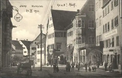 ws95728 Isny Allgaeu Isny Marktplatz x Kategorie. Isny im Allgaeu Alte Ansichtskarten