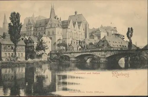 Marburg Schloss Universitaet Bruecke *