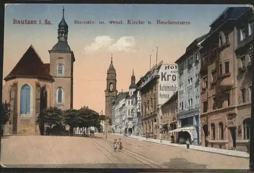 Bautzen Steinstrasse Kirche Reichenturm *