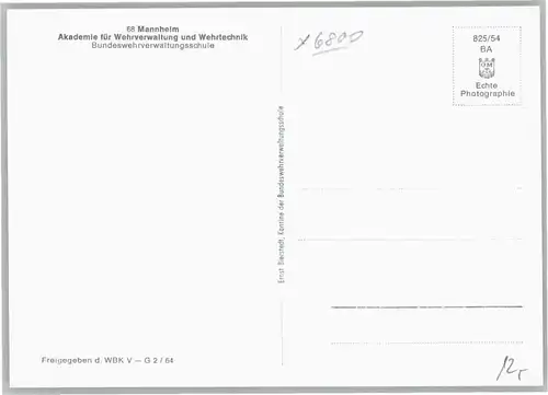 Mannheim Akademie fuer Wehrverwaltung Wehrtechnik Bundeswehrverwaltungsschule *