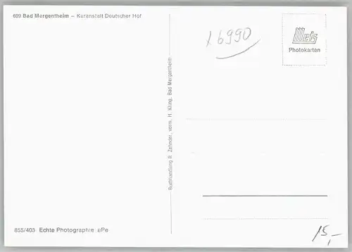 Bad Mergentheim Kuranstalt Deutscher Hof *
