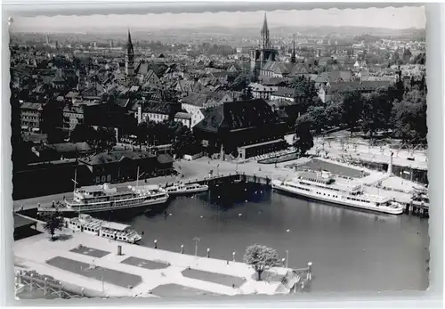 Konstanz Fliegeraufnahme Hafen Dampfer *