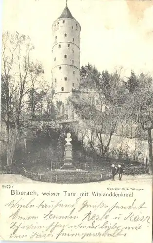 Biberach Riss Wieland Denkmal  weisser Turm x