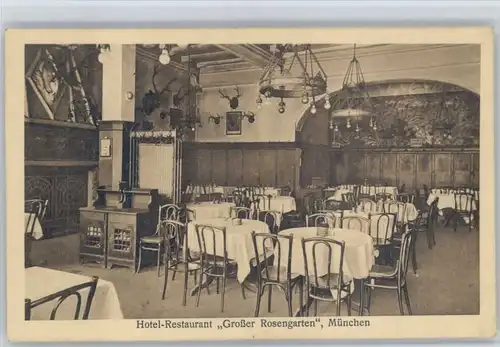 Muenchen Hotel Restaurant Grosser Rosengarten x