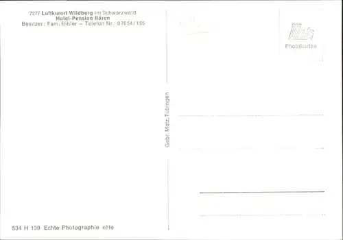 Wildberg Schwarzwald Wildberg Pension Baeren * / Wildberg /Calw LKR