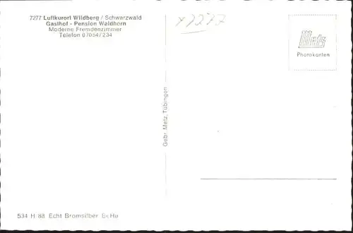 Wildberg Schwarzwald Wildberg Gasthof Pension Waldhorn * / Wildberg /Calw LKR