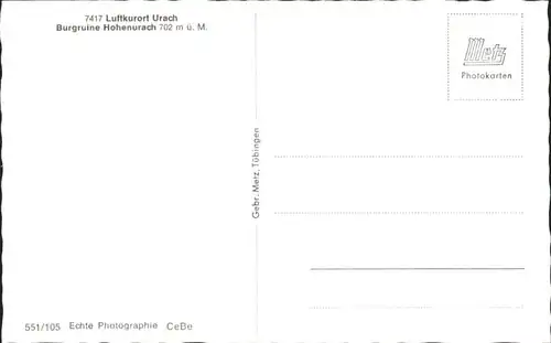 wu68857 Urach Bad Urach Burgruine Hohenurach * Kategorie.  Alte Ansichtskarten