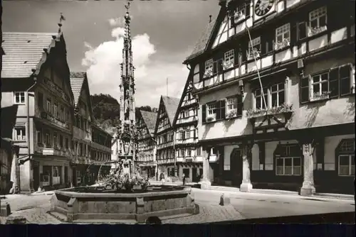 wu68858 Urach Bad Urach Marktbrunnen Rathaus * Kategorie.  Alte Ansichtskarten