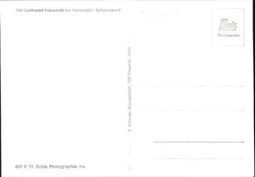 wu69198 Frauenalb Frauenalb  * Kategorie. Marxzell Alte Ansichtskarten