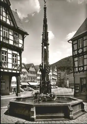 wu69275 Urach Bad Urach Brunnen Rathaus  * Kategorie.  Alte Ansichtskarten