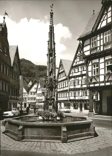 wu69276 Urach Bad Urach Brunnen Rathaus  * Kategorie.  Alte Ansichtskarten