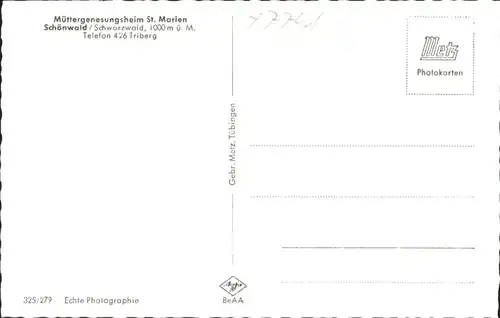 Schoenwald Muettergenesungsheim St. Marien *