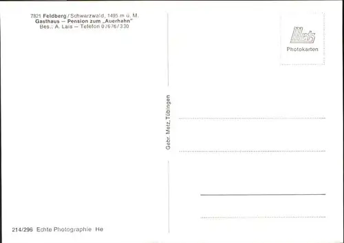 Feldberg Schwarzwald Gasthaus Pension Auerhahn *