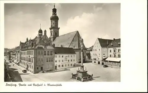 Freising Rathaus Mariensaeule *