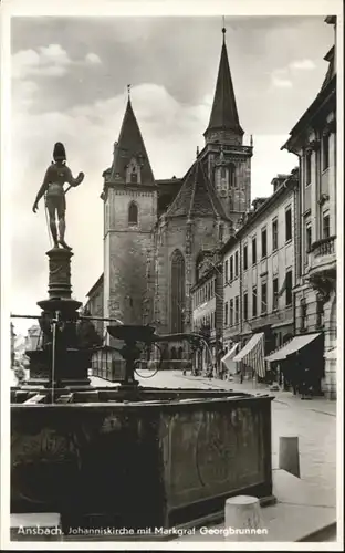 wu81743 Ansbach Mittelfranken Ansbach Johanniskirche Markgraf Georgsbrunnen * Kategorie. Ansbach Alte Ansichtskarten