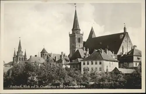 wu81768 Ansbach Mittelfranken Ansbach St. Gumbertuskirche St. Johanneskirche * Kategorie. Ansbach Alte Ansichtskarten
