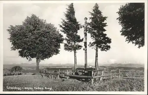 Scheidegg Allgaeu Partie bei Kreuz *