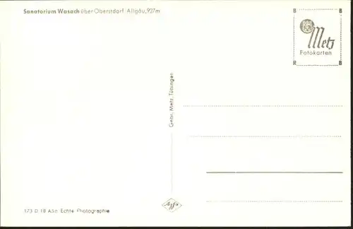 Oberstdorf Sanatorium Wasach *