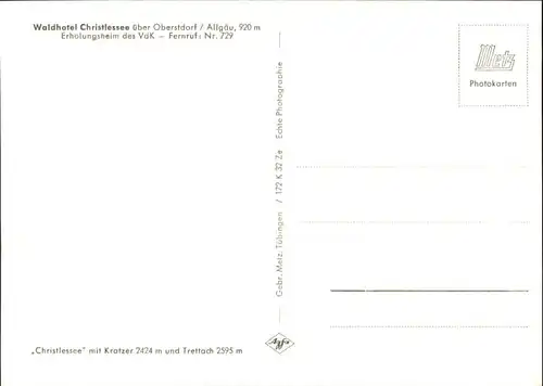 Oberstdorf Waldhotel Christlessee Erholunsheim VdK *