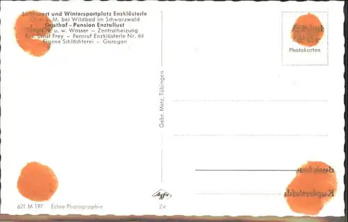Enzkloesterle Wildbad Schwarzwald Gasthaus Pension Enztallust *