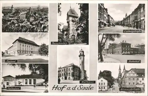 Hof Saale Postamt Hallenbad Rathaus Ludwigstrasse Bismarckstrasse *
