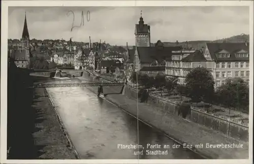 Pforzheim Enz Gewerbeschule Stadtbad *