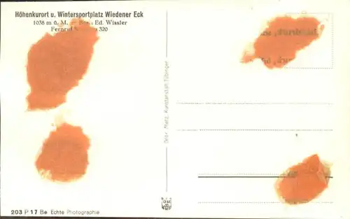 Schoenau Schwarzwald Kurhaus Wiedener Eck *