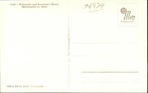 Oberstaufen Cafe Weinstube Konditorei Hener Allgaeu *