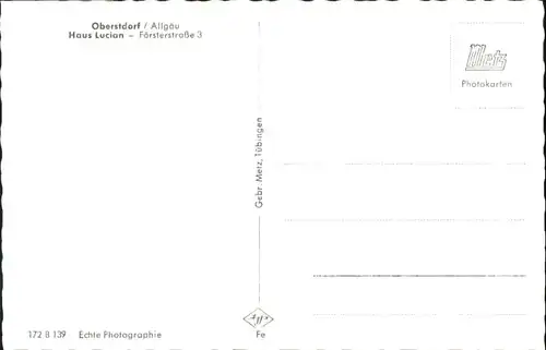 Oberstdorf Haus Lucian Foersterstrasse 3 Allgaeu *