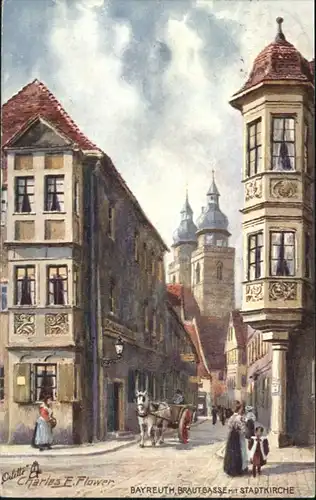 Bayreuth Kuenstler Charles F. Flower Brautgasse Kirche x