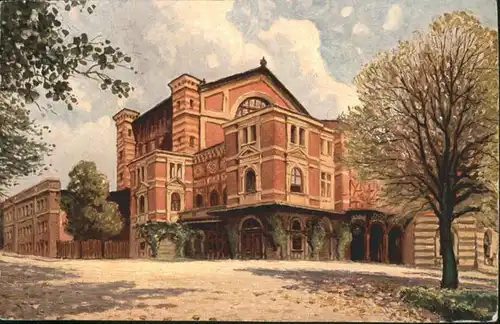 Bayreuth Nach einem Originalgemaelde von Ludwig Moessler Richard Wagner Festspielhaus *