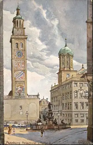 Augsburg Kuenstler Richard Wagner Perlachturm Rathaus *