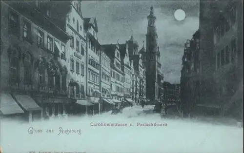 Augsburg Carolinenstrasse Perlachturm *