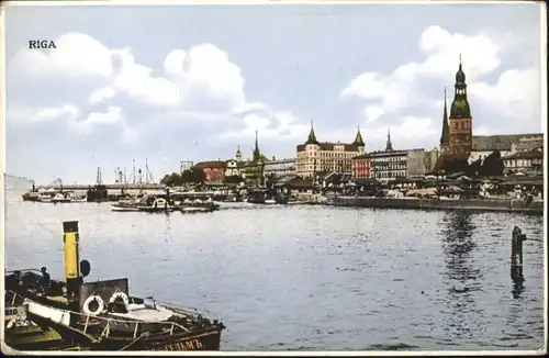 ww82917 Riga Lettland Riga Dampfer Hafen * Kategorie. Riga Alte Ansichtskarten