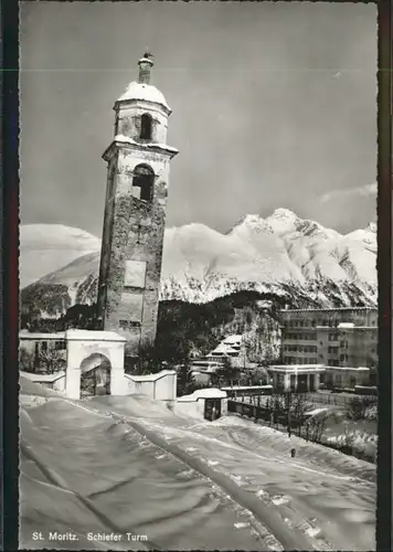 ww89357 St Moritz GR St Moritz Schiefer Turm * Kategorie. St Moritz Alte Ansichtskarten