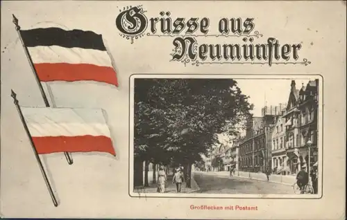 Neumuenster Schleswig-Holstein Neumuenster Fahne Grossflecken Postamt x / Neumuenster /Neumuenster Stadtkreis