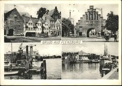 Flensburg Nordermarkt Nordertor Hafen x