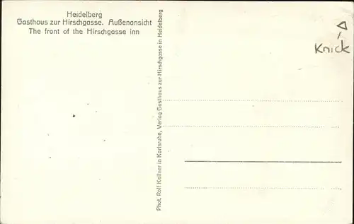 Heidelberg Neckar Gasthaus Hirschgasse 